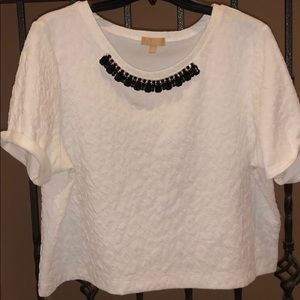 White crop top blouse